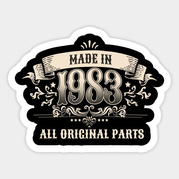 40 Years Old Made In 1983 All Original Parts Sticker by star trek fanart and more